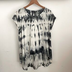 NWT GYPSY 05 faded black & muted white tie dye 100% silk high low top